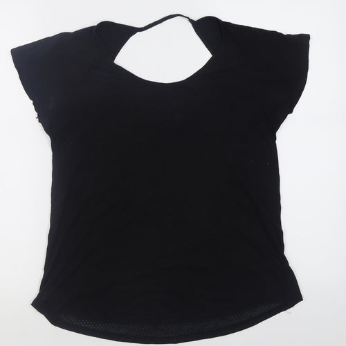 New Look Womens Black  Modal Basic T-Shirt Size M Scoop Neck Pullover