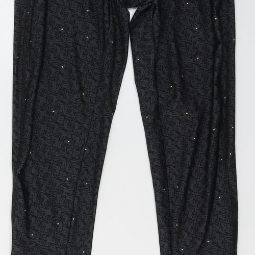 NEXT Womens Black Geometric Polyester Compression Leggings Size 6 L29 in Regular