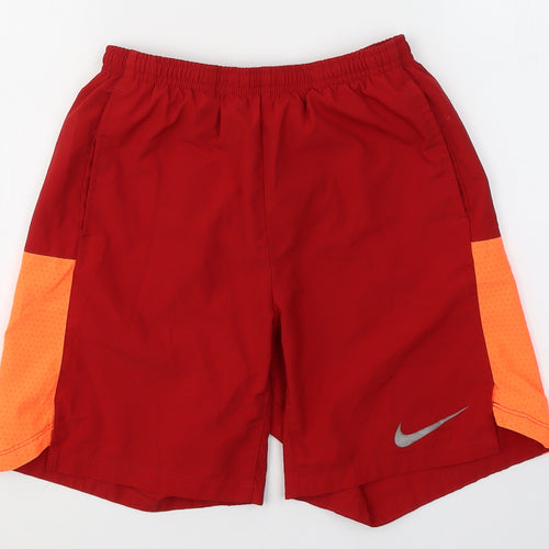 Nike Mens Red  Polyester Sweat Shorts Size L  Regular Tie