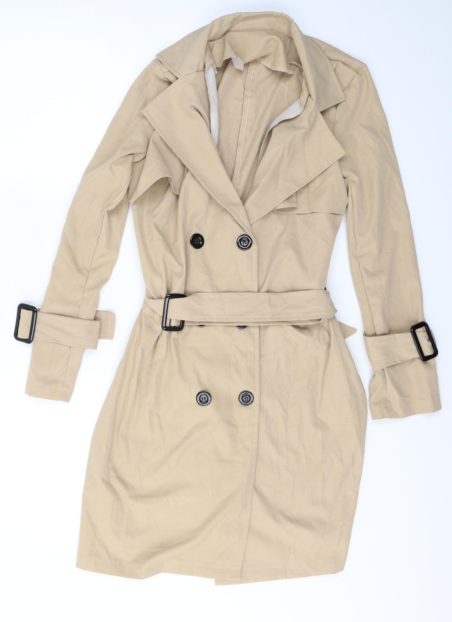 SheIn Womens Beige   Trench Coat Coat Size S