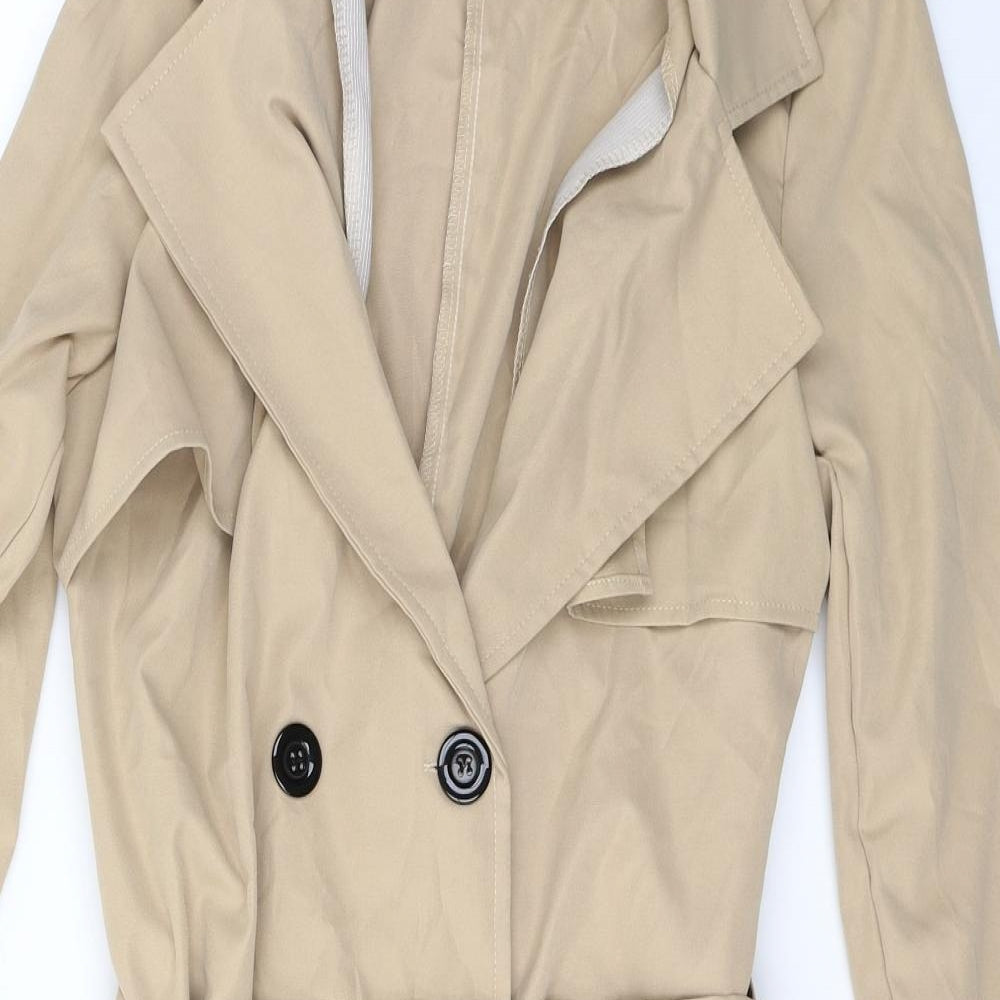 SheIn Womens Beige   Trench Coat Coat Size S