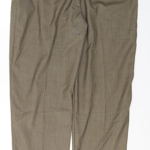 Marks and Spencer Womens Beige  Polyester Trousers  Size 14 L30 in Relaxed