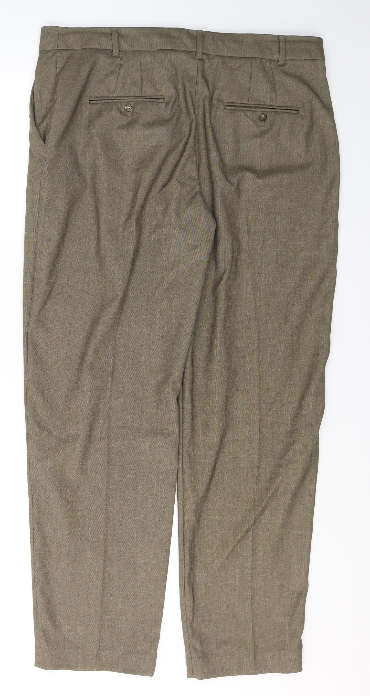 Marks and Spencer Womens Beige  Polyester Trousers  Size 14 L30 in Relaxed