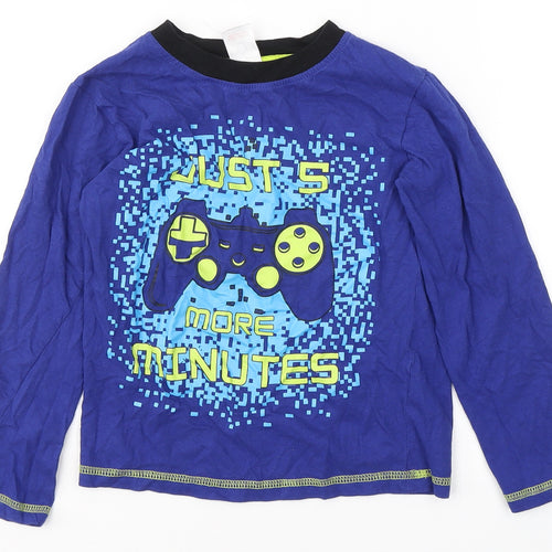 The Essentials Boys Blue  Cotton  Pyjama Top Size 6-7 Years   - Gamer