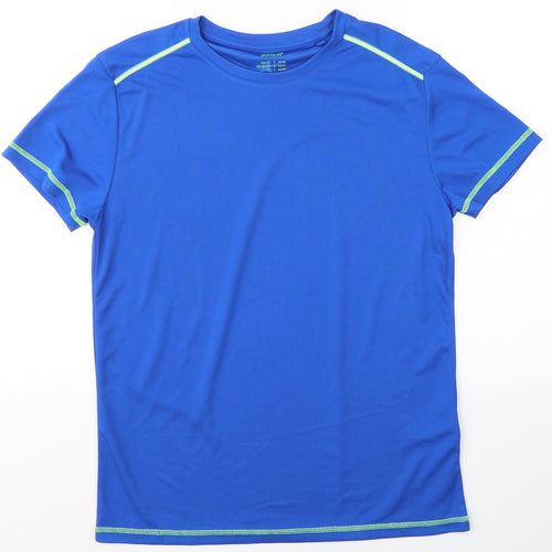 Crivit Mens Blue  Polyester Pullover T-Shirt Size S Round Neck