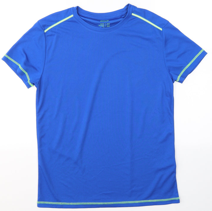 Crivit Mens Blue Polyester Pullover T-Shirt Size S Round Neck