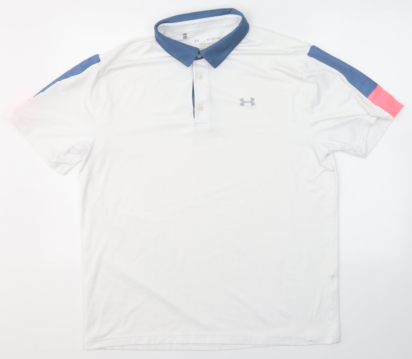 Under armour Mens White  Polyester  Polo Size XL Collared