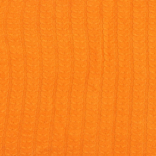 TU Womens Orange Round Neck  Acrylic Pullover Jumper Size 8