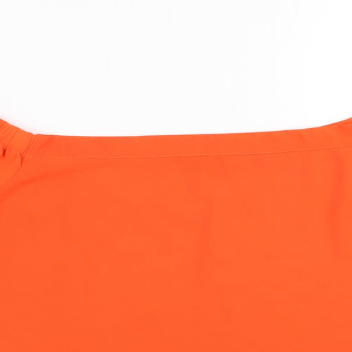 New Look  Womens Orange  Polyester Basic Blouse Size 14 Off the Shoulder