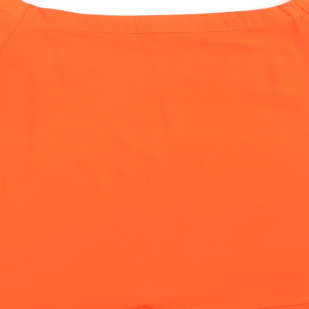 New Look  Womens Orange  Polyester Basic Blouse Size 14 Off the Shoulder