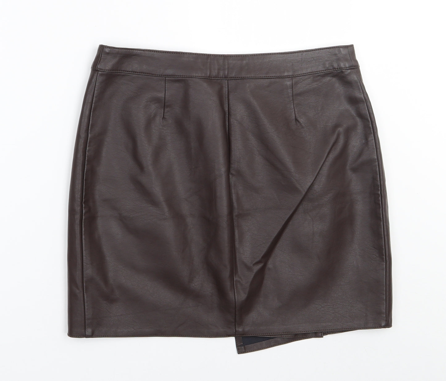 NEXT Womens Brown  Viscose A-Line Skirt Size 10   Zip
