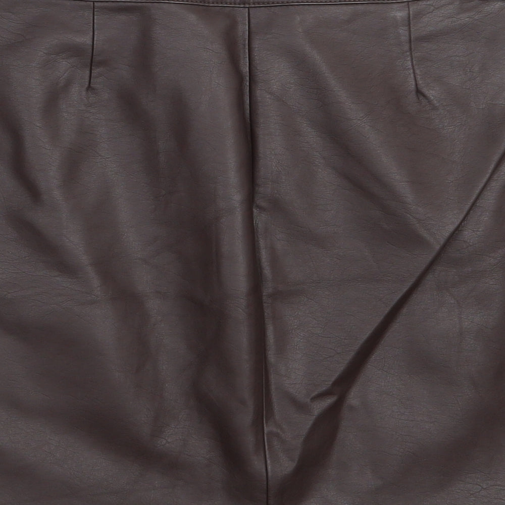 NEXT Womens Brown  Viscose A-Line Skirt Size 10   Zip