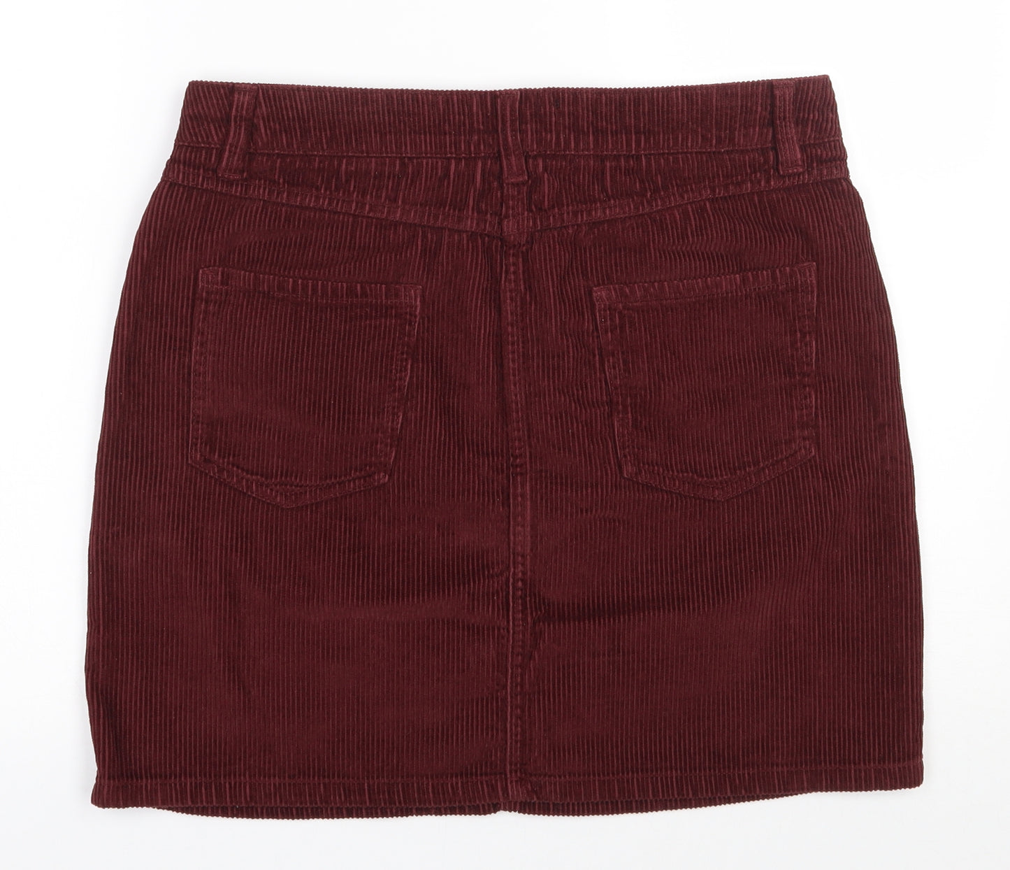 NEXT Womens Red  Cotton A-Line Skirt Size 12   Zip