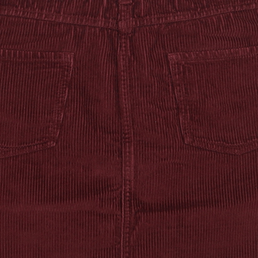 NEXT Womens Red  Cotton A-Line Skirt Size 12   Zip