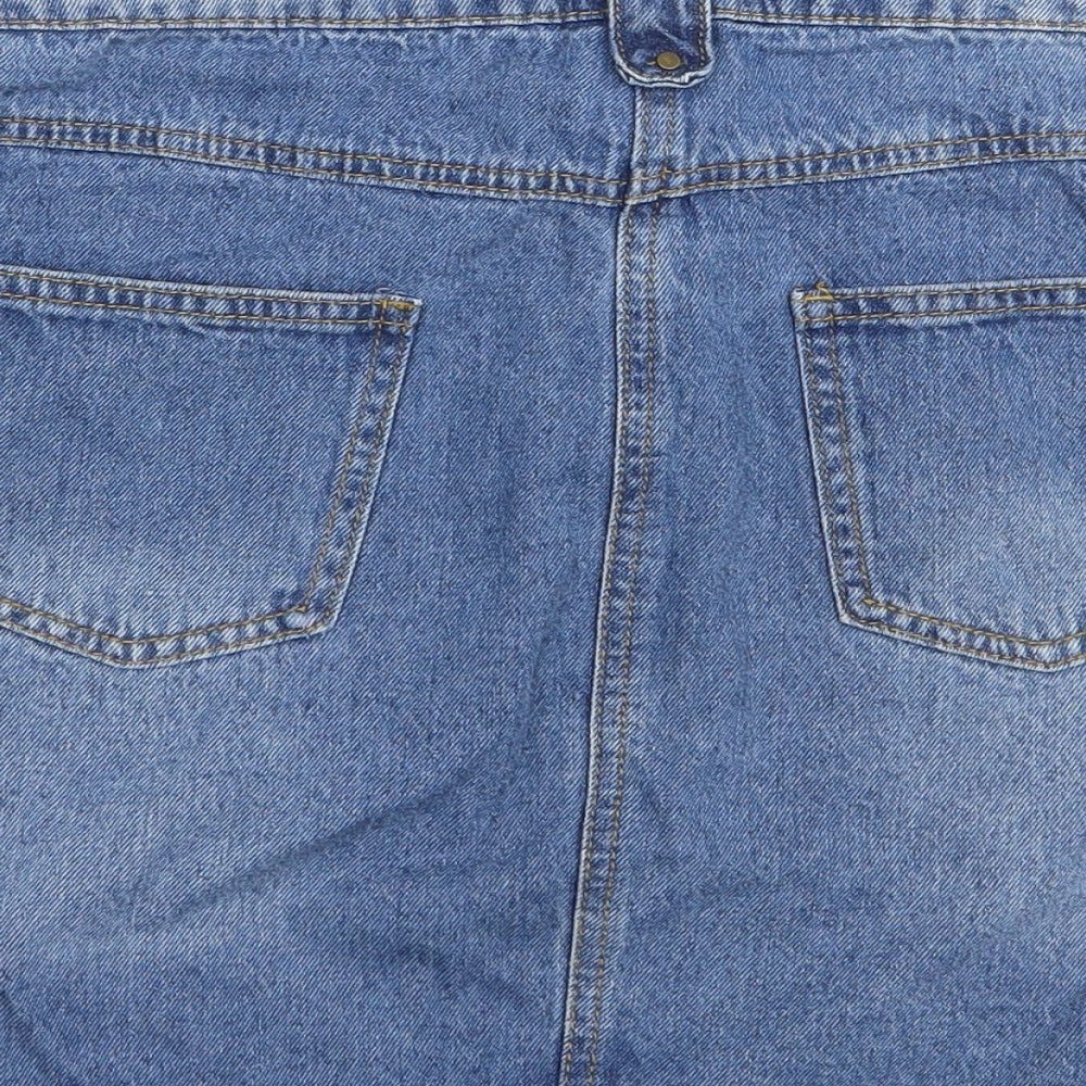 TU Womens Blue  Cotton A-Line Set Size 12   Zip - Scalloped Hem