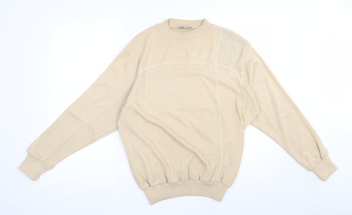 Greenwoods Mens Beige Acrylic Pullover Sweatshirt Size M