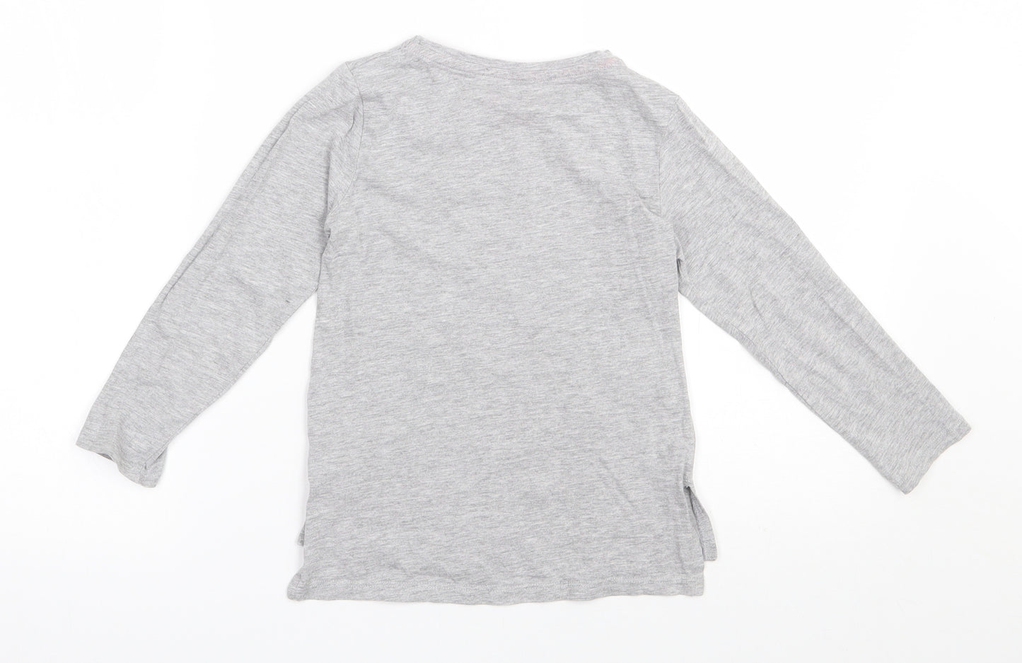 Matalan  Girls Grey  Cotton Basic T-Shirt Size 6 Years Round Neck Pullover - Girl club