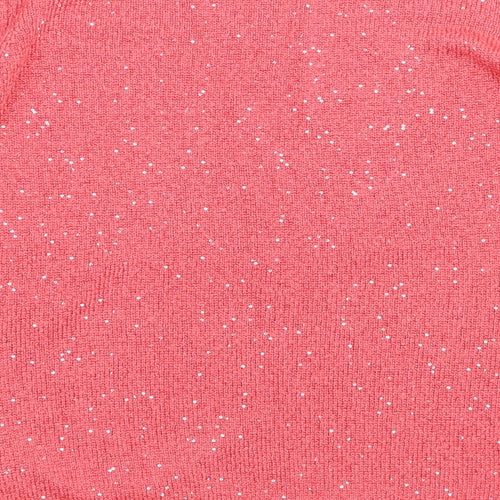 H&M Womens Pink Boat Neck  Polyester Pullover Jumper Size M