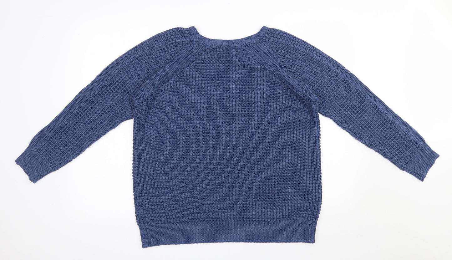 Atmosphere Womens Blue Round Neck  Acrylic Pullover Jumper Size 12