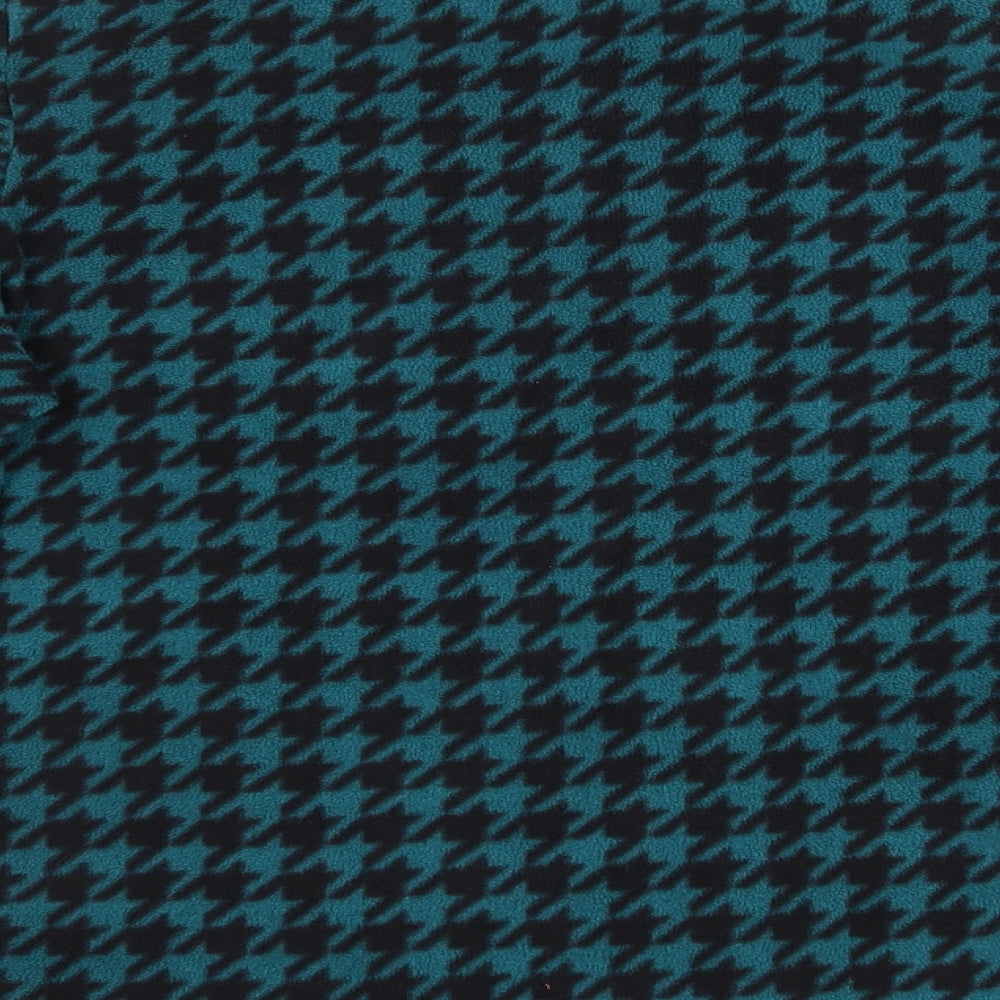 Marks and Spencer Womens Black Houndstooth Polyester Full Zip Sweatshirt Size 12  Zip