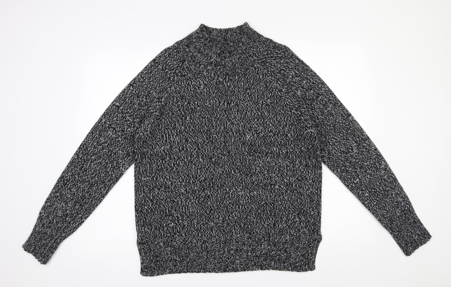 NEXT Womens Black Mock Neck  Acrylic Pullover Jumper Size M