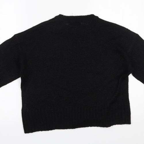 New Look  Womens Black Roll Neck  Acrylic Pullover Jumper Size S