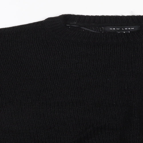 New Look  Womens Black Roll Neck  Acrylic Pullover Jumper Size S
