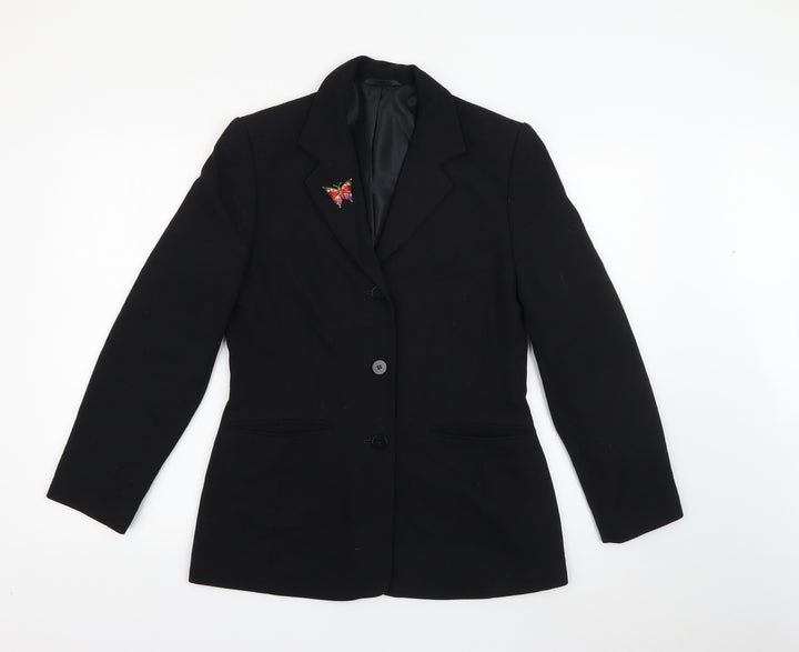 BHS Womens Black Jacket Blazer Size 10 - Butterfly