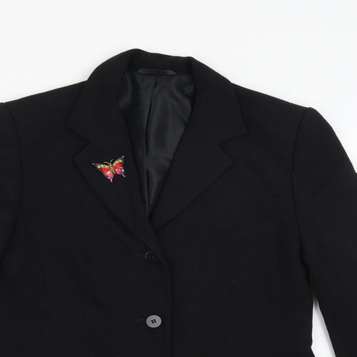 BHS Womens Black   Jacket Blazer Size 10   - Butterfly