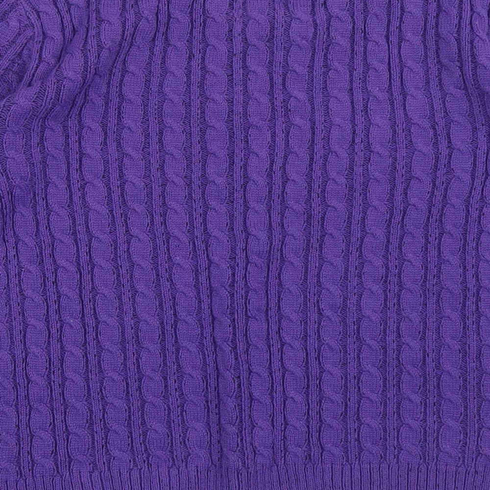 Vida Vi Womens Purple Crew Neck  Acrylic Pullover Jumper Size M