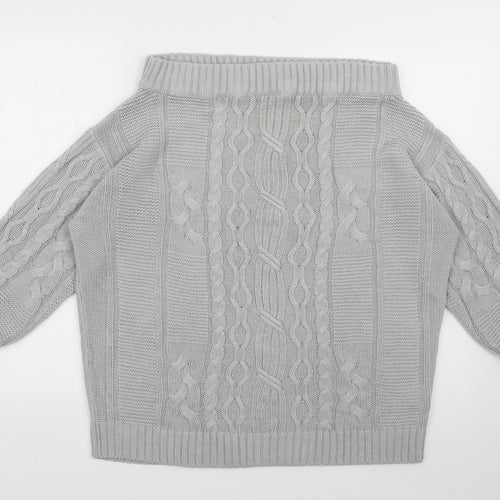 Be you Womens Grey Scoop Neck  Acrylic Pullover Jumper Size 12