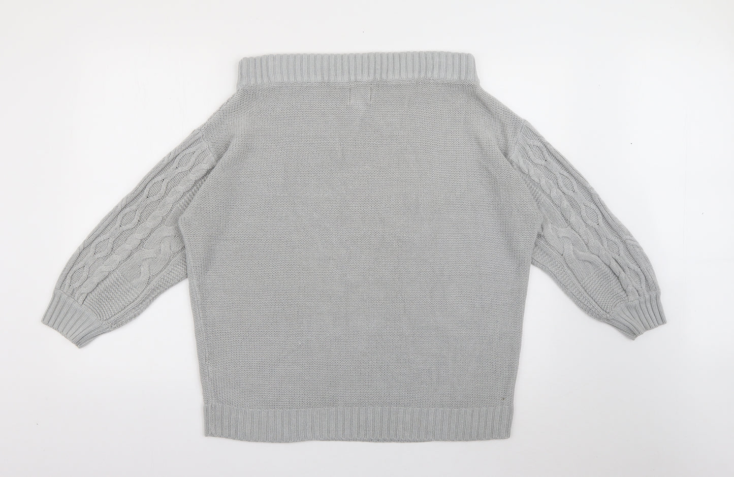 Be you Womens Grey Scoop Neck  Acrylic Pullover Jumper Size 12