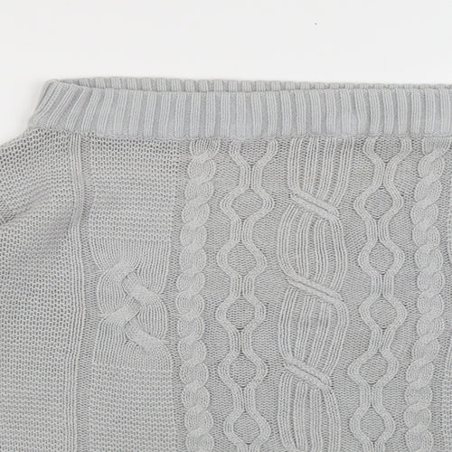Be you Womens Grey Scoop Neck  Acrylic Pullover Jumper Size 12