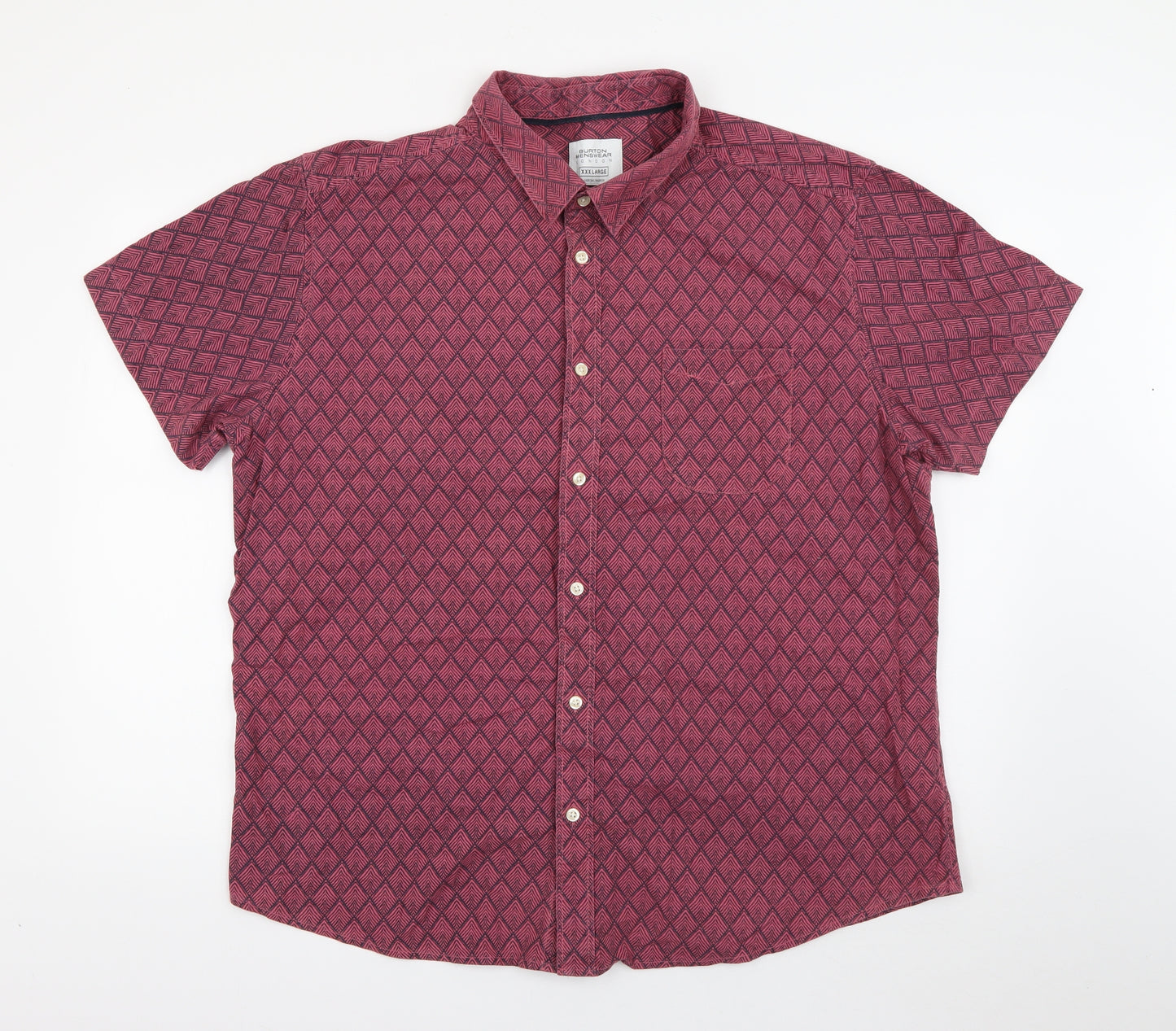 Burton Mens Pink  Cotton  Button-Up Size 3XL Collared Button