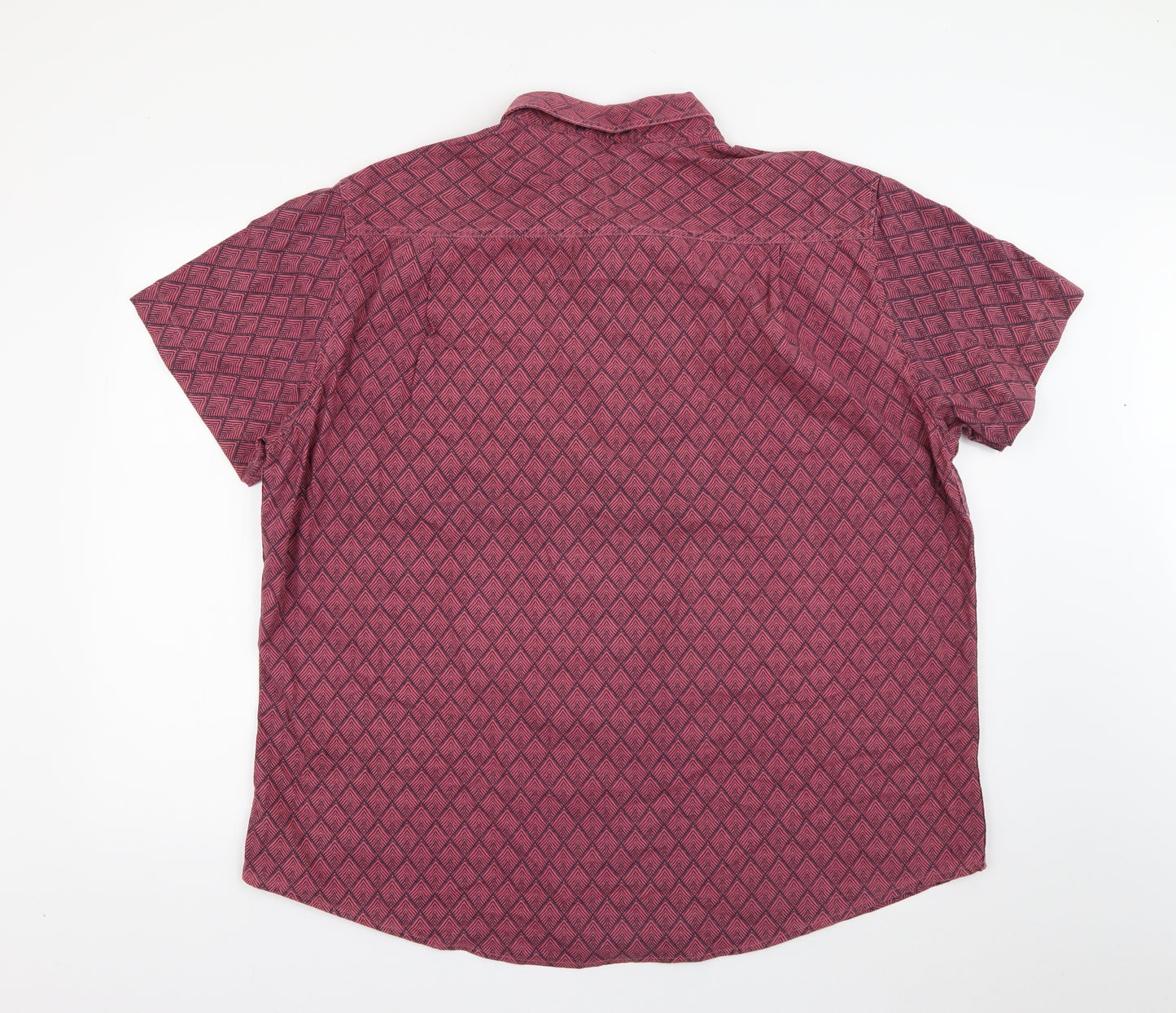 Burton Mens Pink  Cotton  Button-Up Size 3XL Collared Button