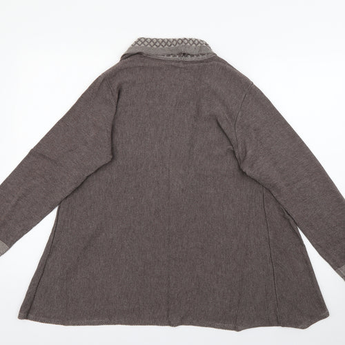 Per Una Womens Brown V-Neck  Viscose Cardigan Jumper Size 16