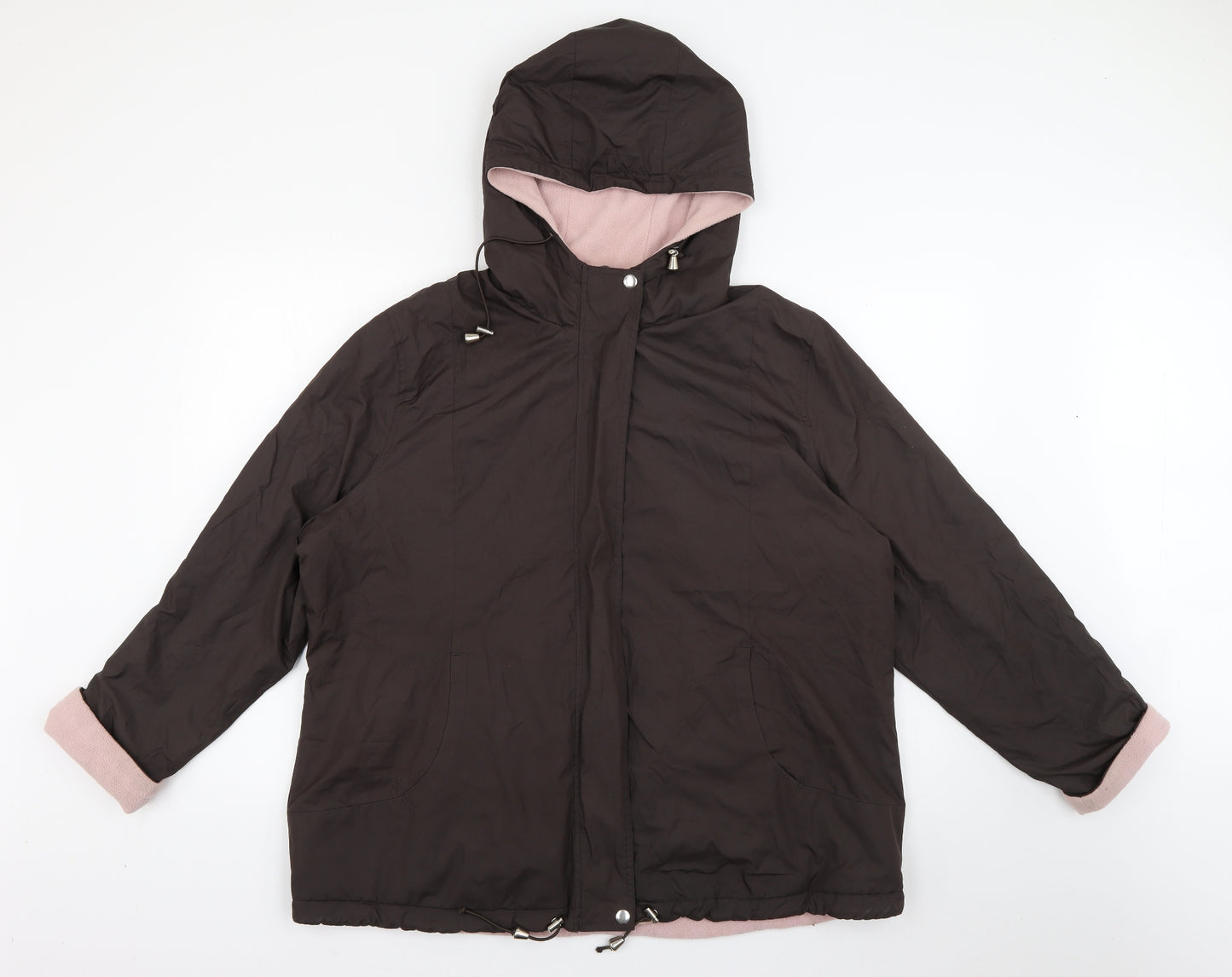 Casual Comfort Womens Brown   Rain Coat Coat Size 18