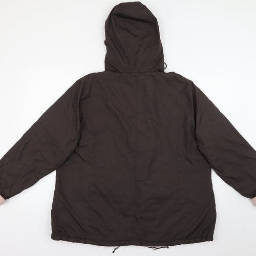 Casual Comfort Womens Brown   Rain Coat Coat Size 18