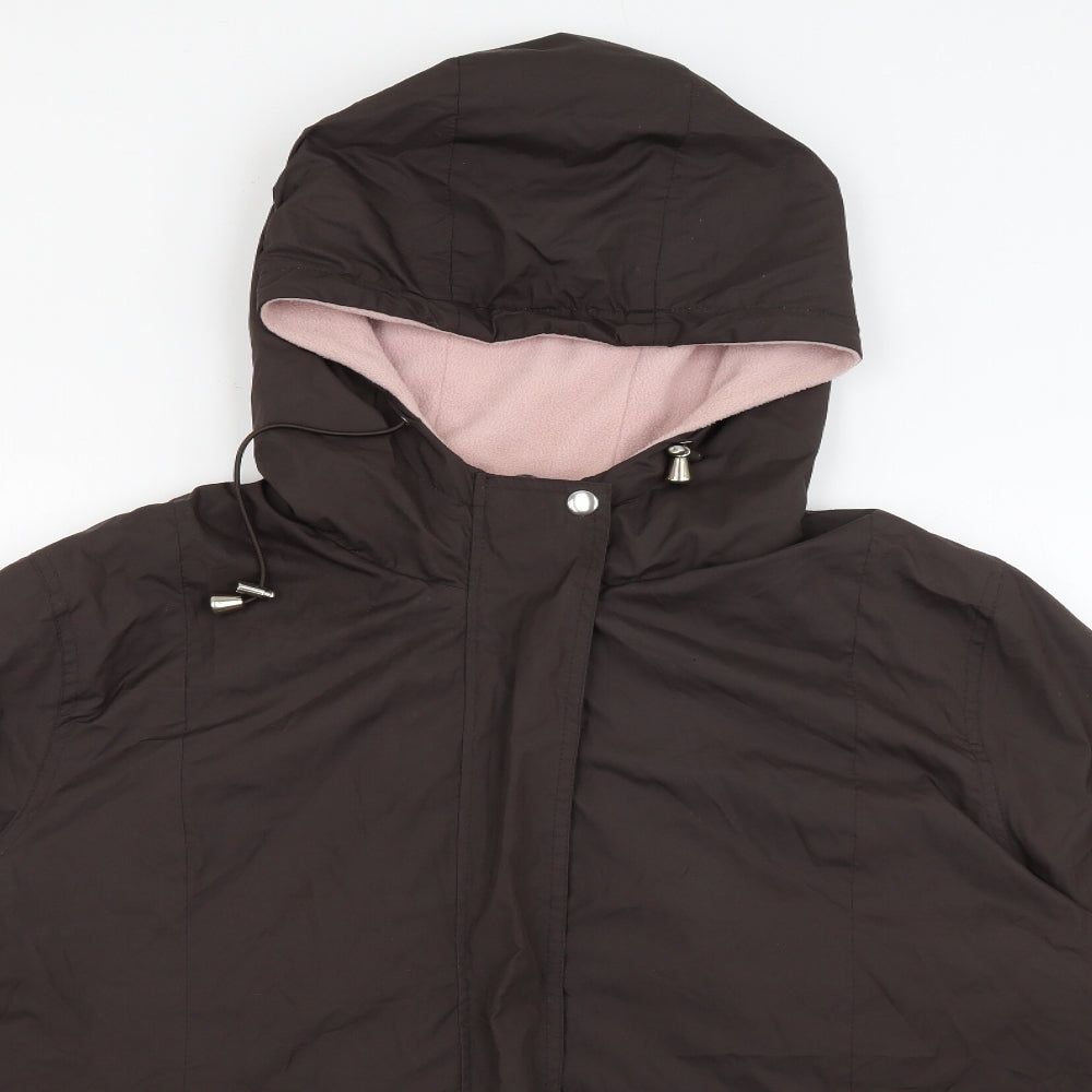 Casual Comfort Womens Brown   Rain Coat Coat Size 18
