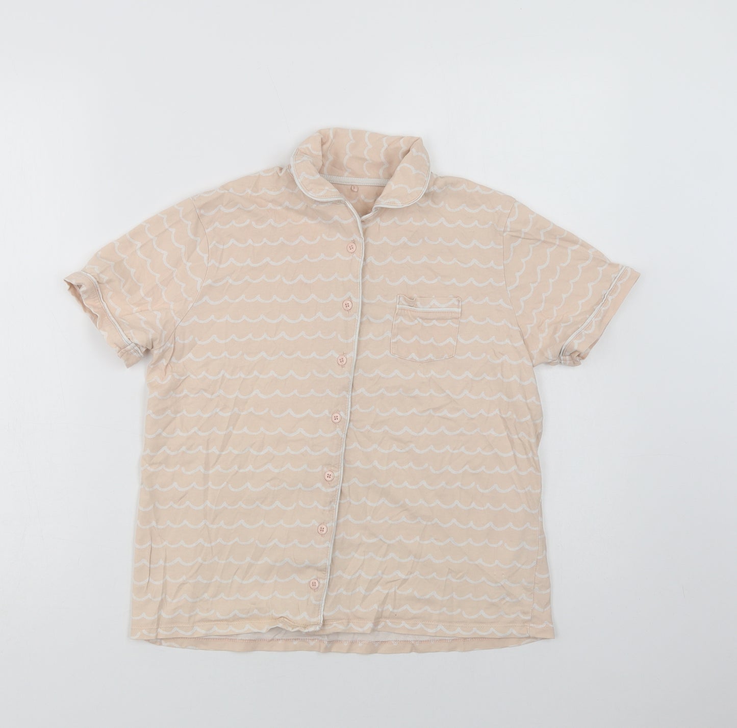 George Girls Pink Geometric Cotton Top Pyjama Top Size 11-12 Years  Button