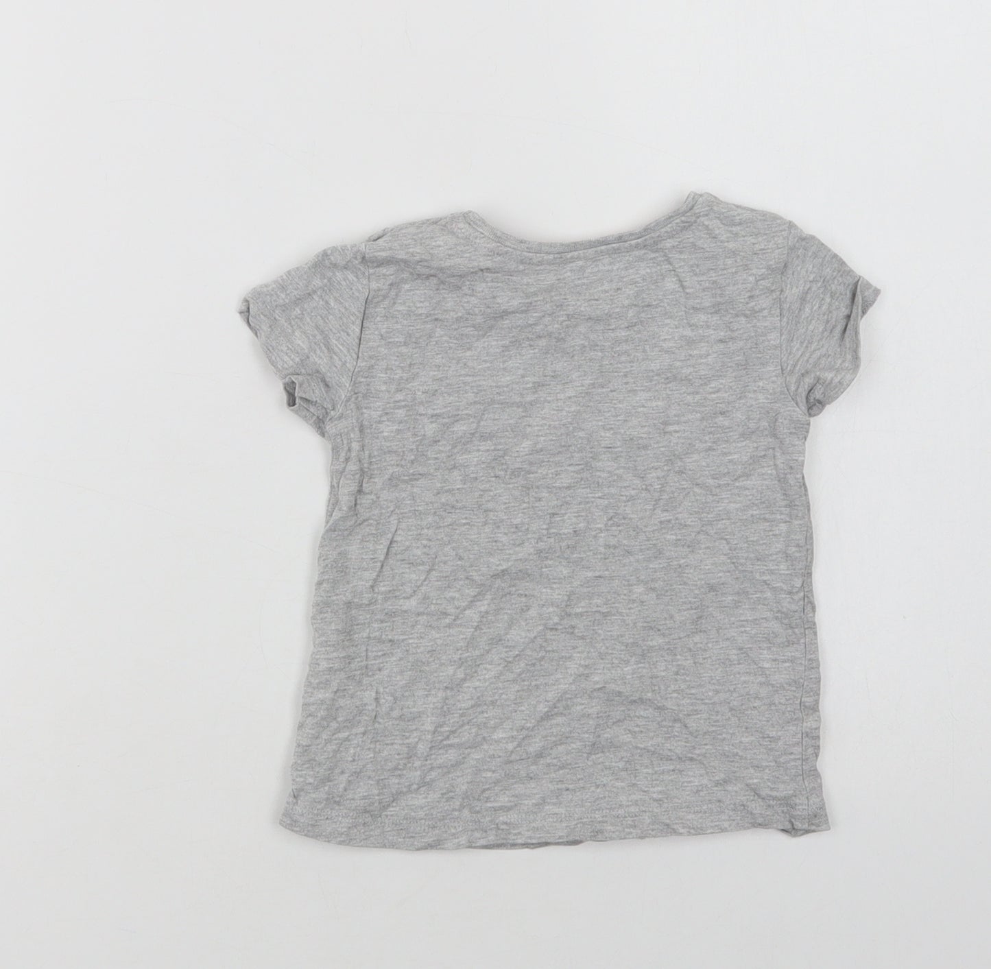 Peacocks Baby Grey  Cotton Basic T-Shirt Size 12-18 Months Crew Neck  - Mummy