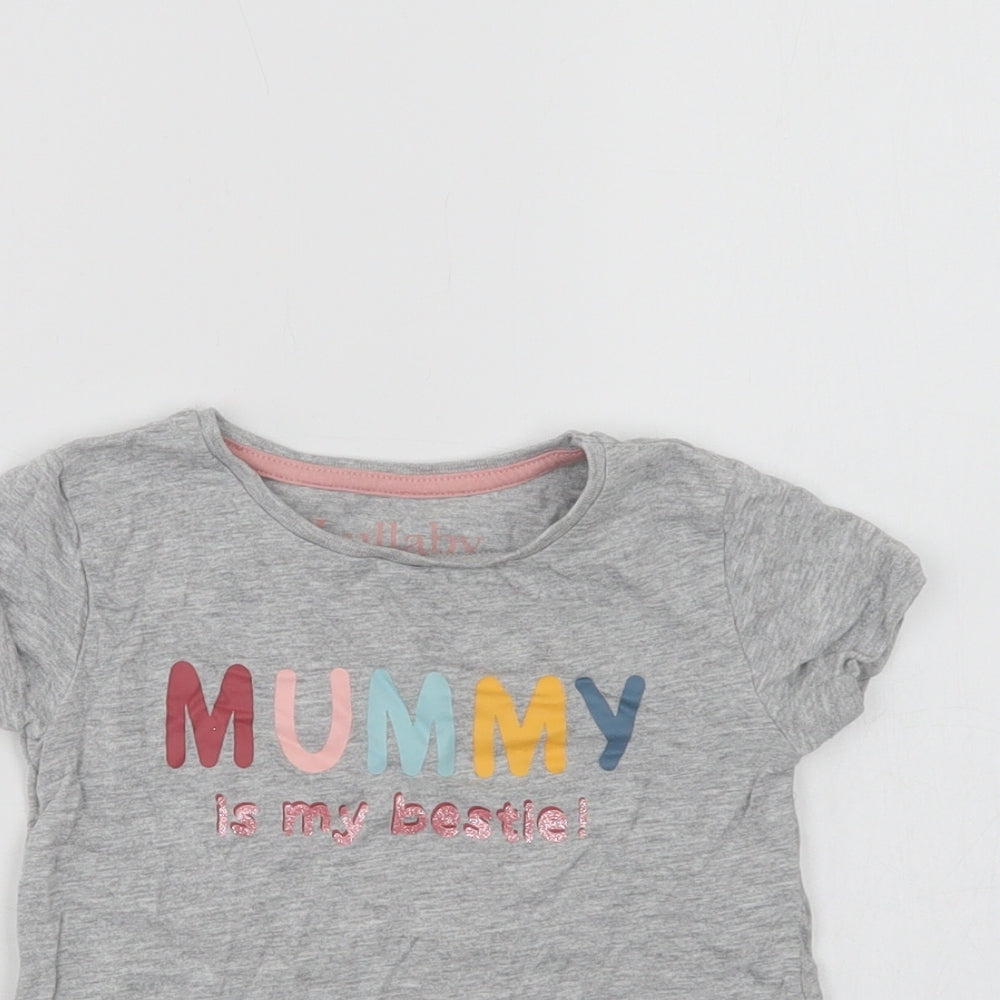 Peacocks Baby Grey  Cotton Basic T-Shirt Size 12-18 Months Crew Neck  - Mummy