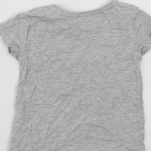Peacocks Baby Grey  Cotton Basic T-Shirt Size 12-18 Months Crew Neck  - Mummy
