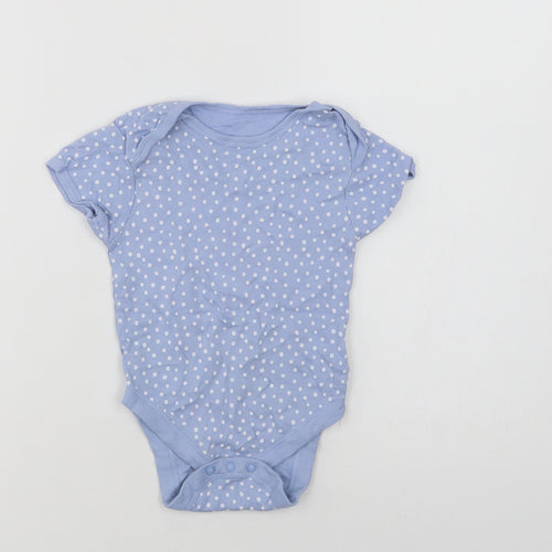 Primark Baby Blue Polka Dot Cotton Romper One-Piece Size 12-18 Months  Snap