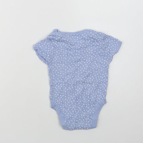 Primark Baby Blue Polka Dot Cotton Romper One-Piece Size 12-18 Months  Snap
