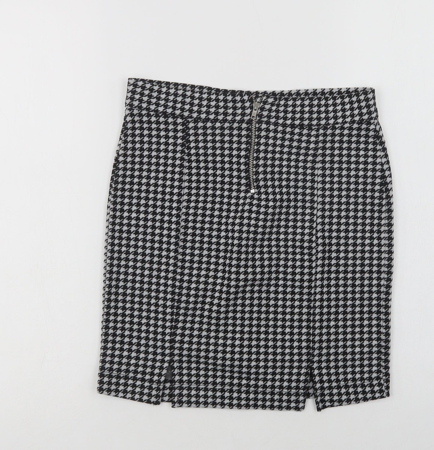 George Girls Black Houndstooth Polyester Straight & Pencil Skirt Size 11-12 Years  Regular Zip