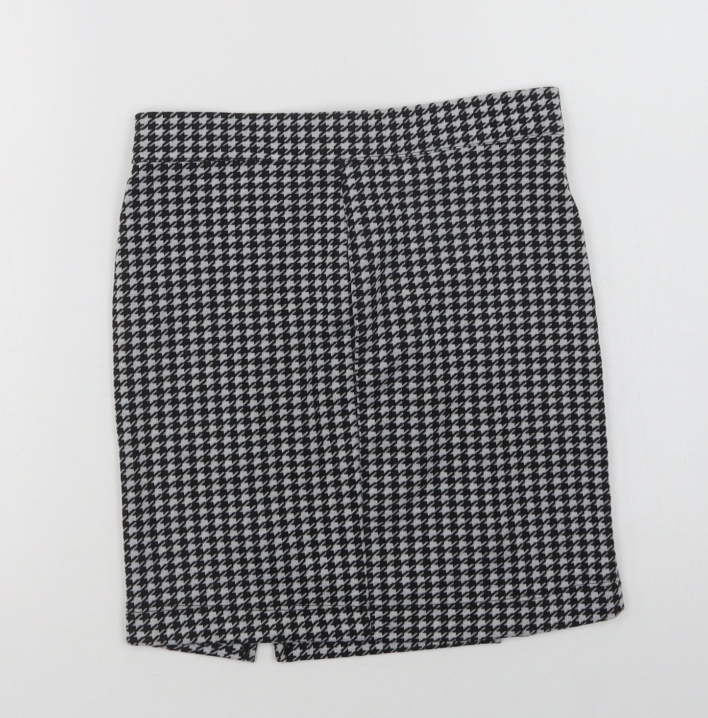 George Girls Black Houndstooth Polyester Straight & Pencil Skirt Size 11-12 Years  Regular Zip