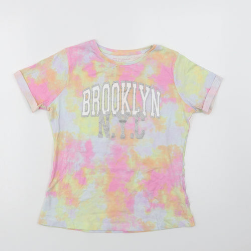 Primark Girls Multicoloured Batik Cotton Basic T-Shirt Size 11-12 Years Crew Neck  - Brooklyn NYC