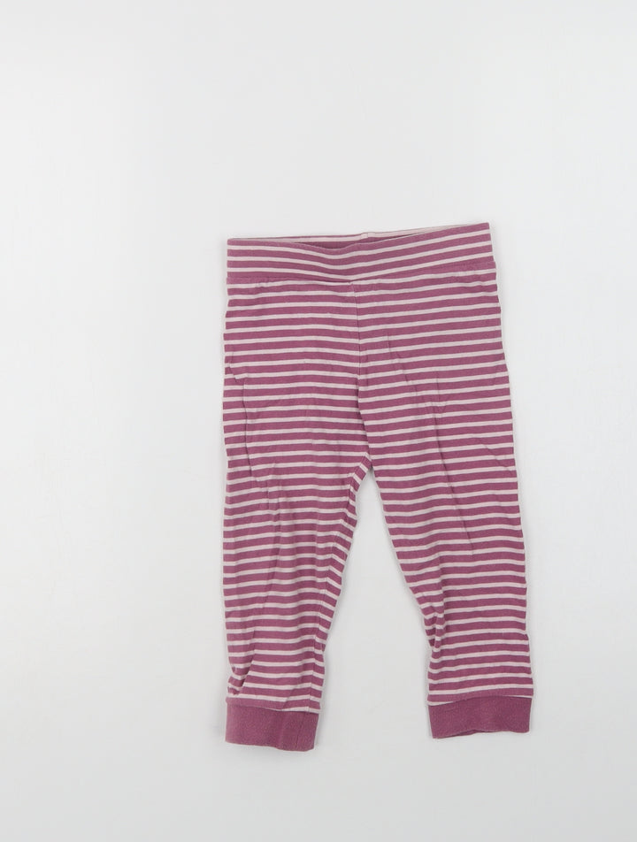 Mothercare Girls Purple Striped Cotton Pyjama Pants Size 2-3 Years