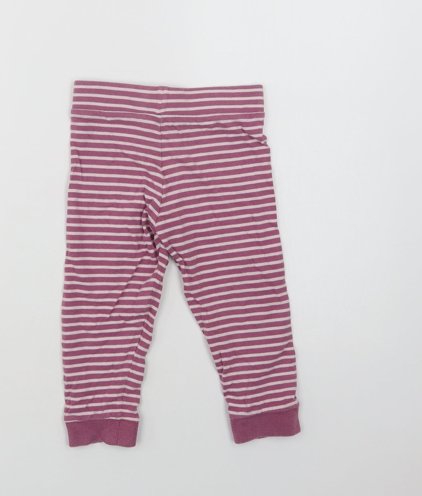 Mothercare Girls Purple Striped Cotton  Pyjama Pants Size 2-3 Years